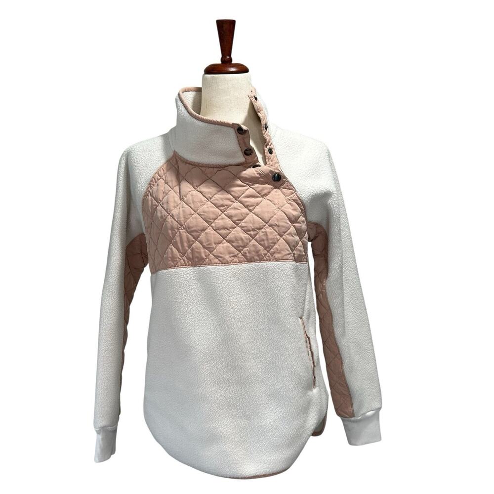 Abercrombie & Fitch Sweater Size Small Asymmetrical Snap Fleece Pullover (15)